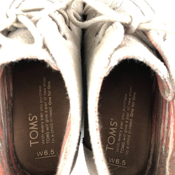 Toms Women's Size 6.5 Desert Taupe Brown Suede High Heel Wedge Ankle Booties - Picture 12 of 13